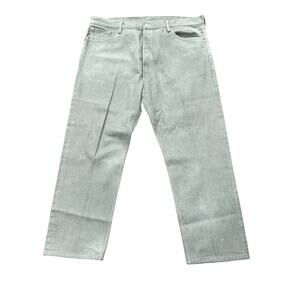 Levis 501 Jeans Mens 42x30 Green Olive Denim Original Fit Straight Leg Button Fl